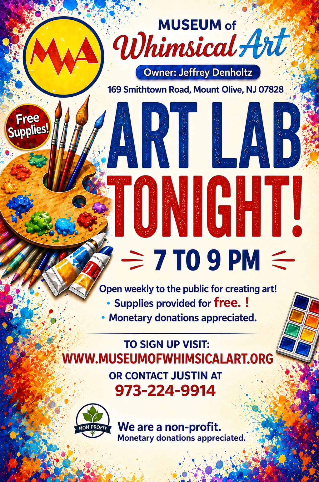 Museum of Whimsical Art Art Lab Tomorrow, Wednesday October 1st, 7 PM to 9 PM